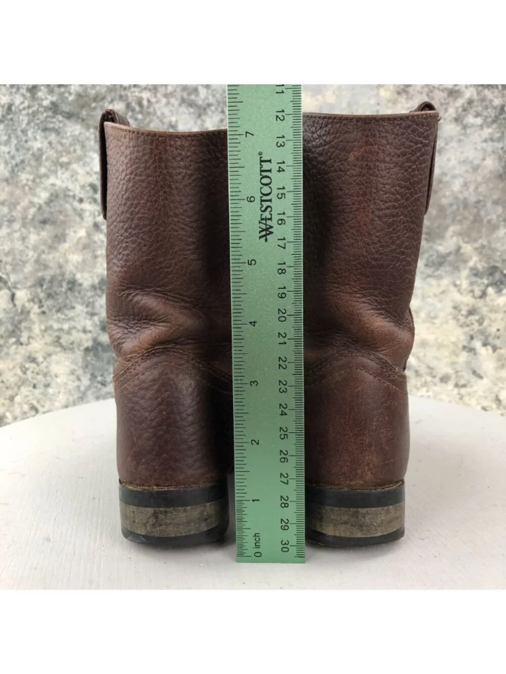 Double H Kid's Size 12 Brown Leather Pull On Closed Toe Western Cowboy Boots